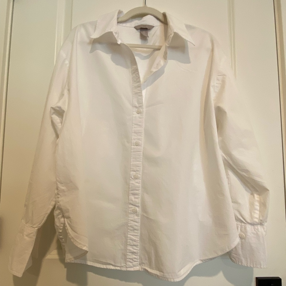 Relaxed White Button Down